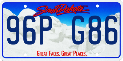 SD license plate 96PG86