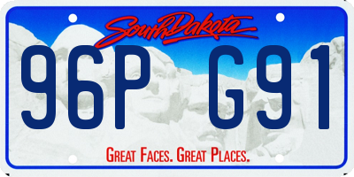 SD license plate 96PG91