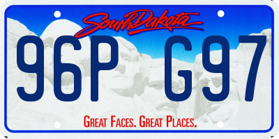 SD license plate 96PG97