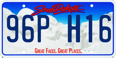 SD license plate 96PH16