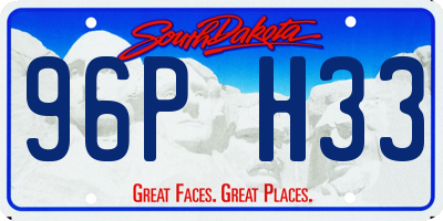 SD license plate 96PH33