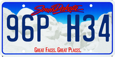 SD license plate 96PH34