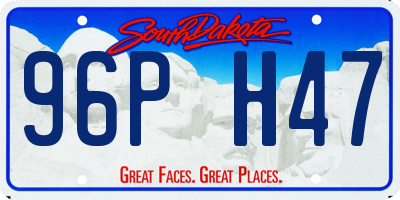 SD license plate 96PH47