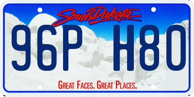 SD license plate 96PH80