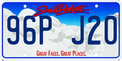 SD license plate 96PJ20