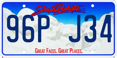 SD license plate 96PJ34