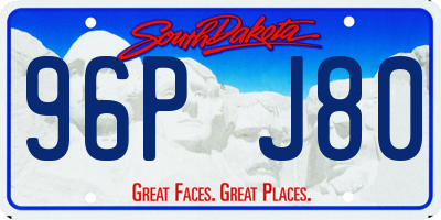 SD license plate 96PJ80