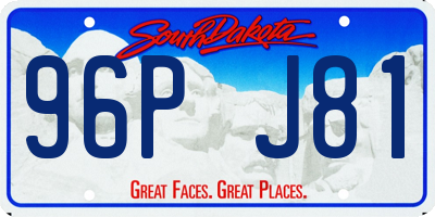 SD license plate 96PJ81