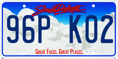 SD license plate 96PK02