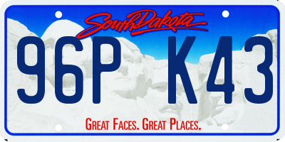 SD license plate 96PK43