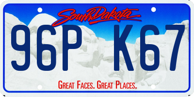 SD license plate 96PK67