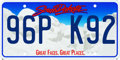SD license plate 96PK92
