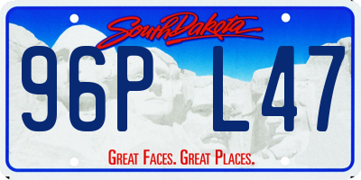 SD license plate 96PL47