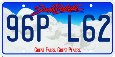 SD license plate 96PL62