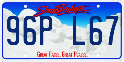SD license plate 96PL67