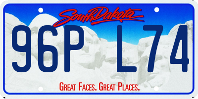 SD license plate 96PL74