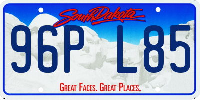 SD license plate 96PL85
