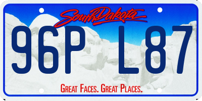 SD license plate 96PL87