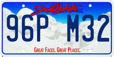 SD license plate 96PM32