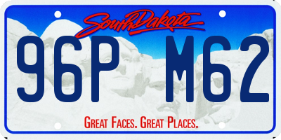 SD license plate 96PM62