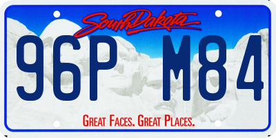 SD license plate 96PM84