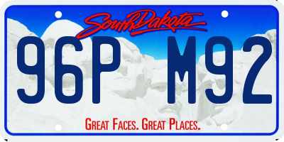 SD license plate 96PM92