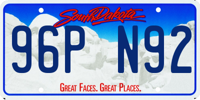 SD license plate 96PN92