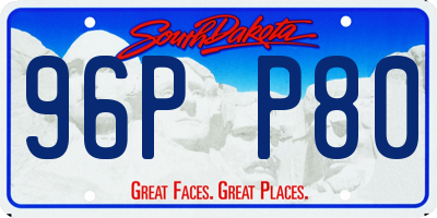 SD license plate 96PP80