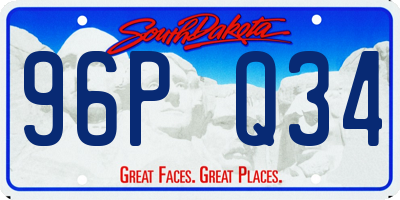SD license plate 96PQ34
