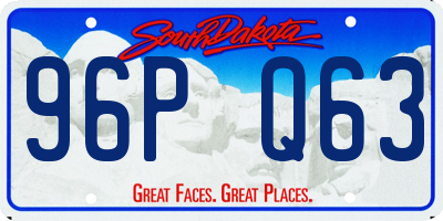 SD license plate 96PQ63