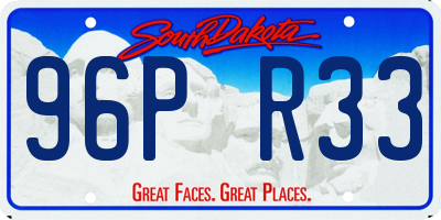 SD license plate 96PR33