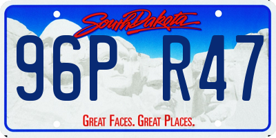 SD license plate 96PR47
