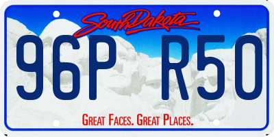SD license plate 96PR50