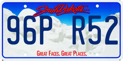 SD license plate 96PR52