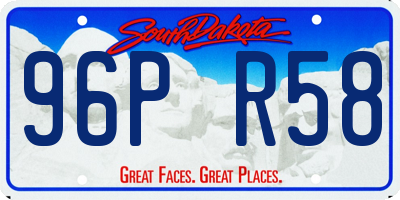 SD license plate 96PR58
