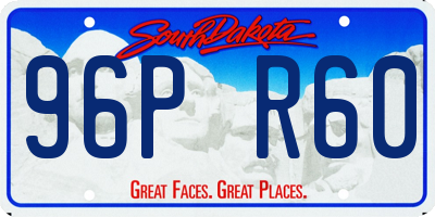 SD license plate 96PR60