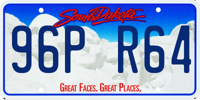 SD license plate 96PR64