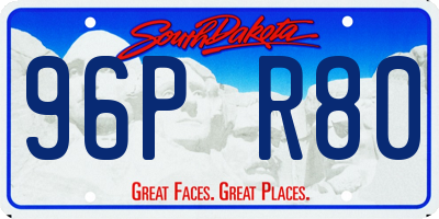 SD license plate 96PR80