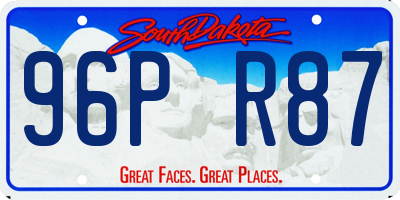 SD license plate 96PR87