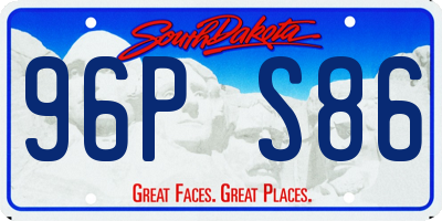 SD license plate 96PS86