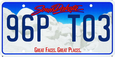 SD license plate 96PT03