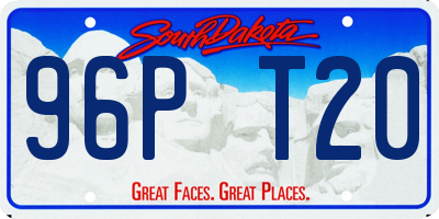 SD license plate 96PT20