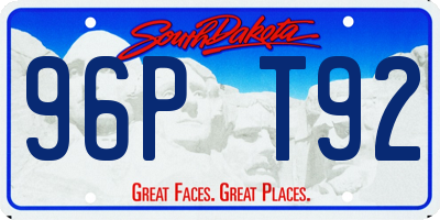 SD license plate 96PT92