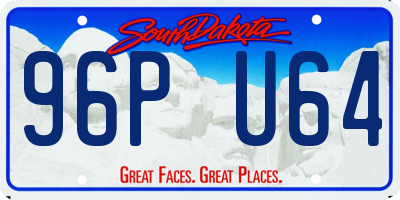 SD license plate 96PU64