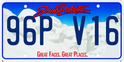 SD license plate 96PV16