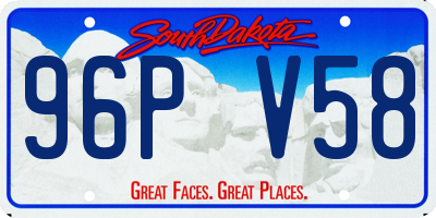 SD license plate 96PV58