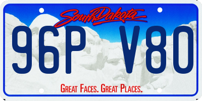 SD license plate 96PV80