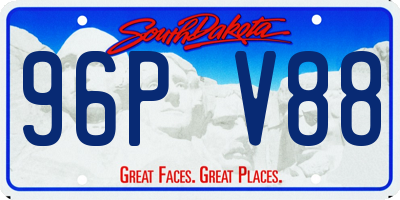 SD license plate 96PV88
