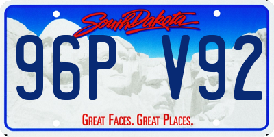 SD license plate 96PV92