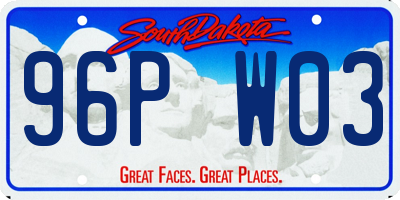 SD license plate 96PW03